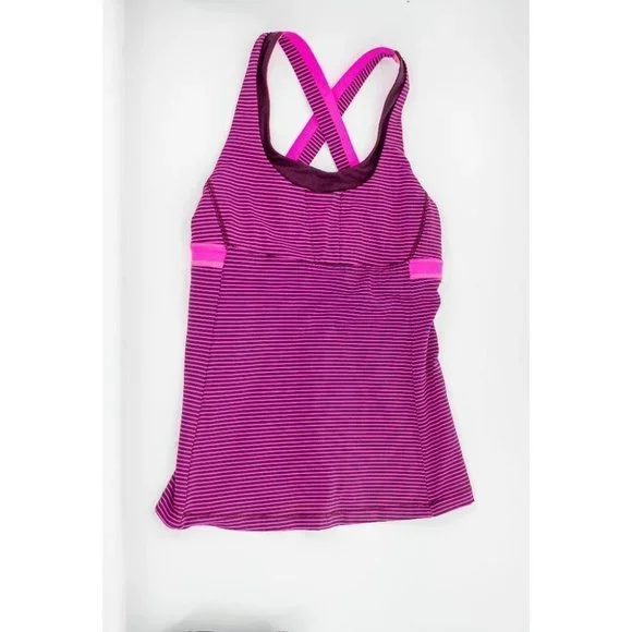 Lululemon Stuff Your Bra Tank  II Hyper Stripe Raspberry Glo Light / Raspberry 6 - Picture 8 of 10